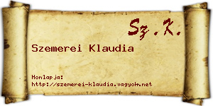 Szemerei Klaudia névjegykártya